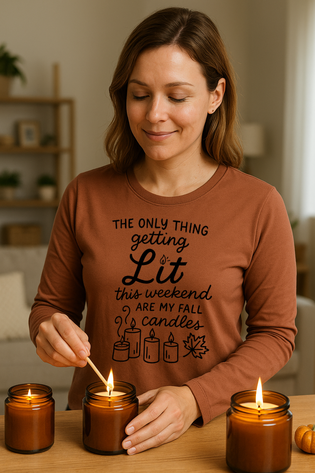 Fall Candles Long Sleeve Tee
