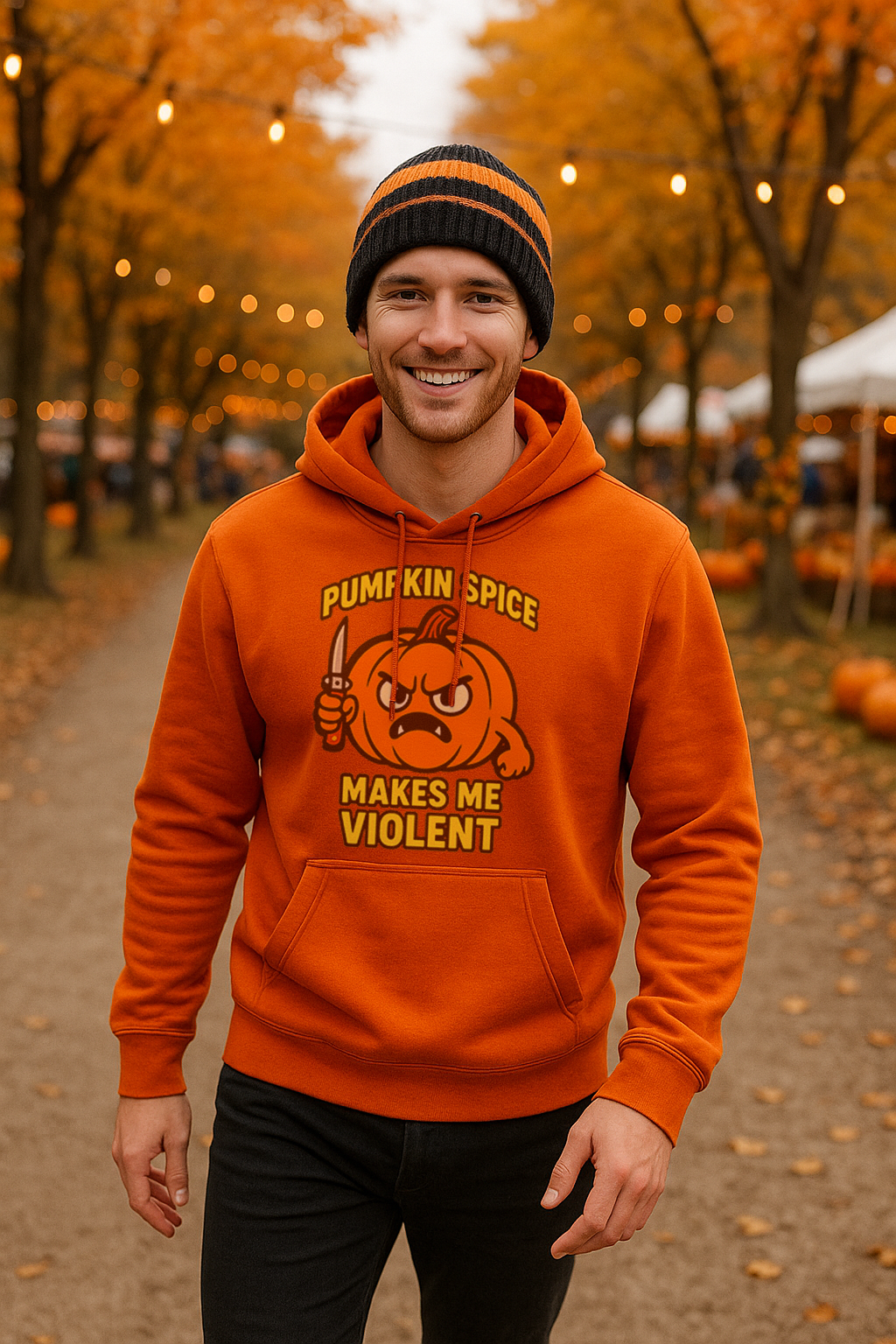 Pumpkin Spice Makes Me Violent – Gildan Heavy Blend Hoodie