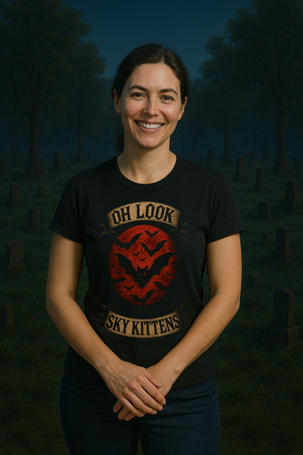 Oh Look...Sky Kittens - Black Tee